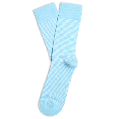 Palm Springs Blue and clear white Originals Fine Rib Stripes socks, product photo on white