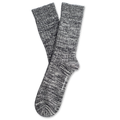 Black and off white Relax Heavy Rib Supermelange socks, product photo on white background