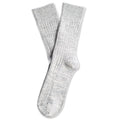 Light grey melange and off white Relax Heavy Rib Supermelange socks, product photo on white