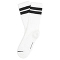 Clear white Athletique Classique Clean Stripes socks with black stripes, product photo