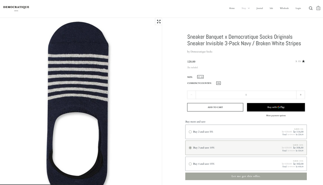 Buy more socks in bundles and save money