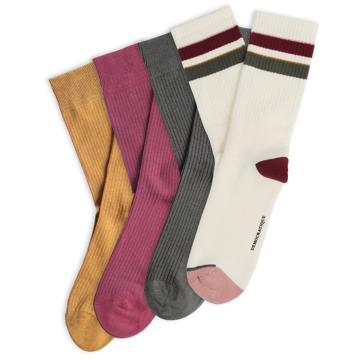 4-pack Fine Rib and Athletique Bordeaux / Army / Gold