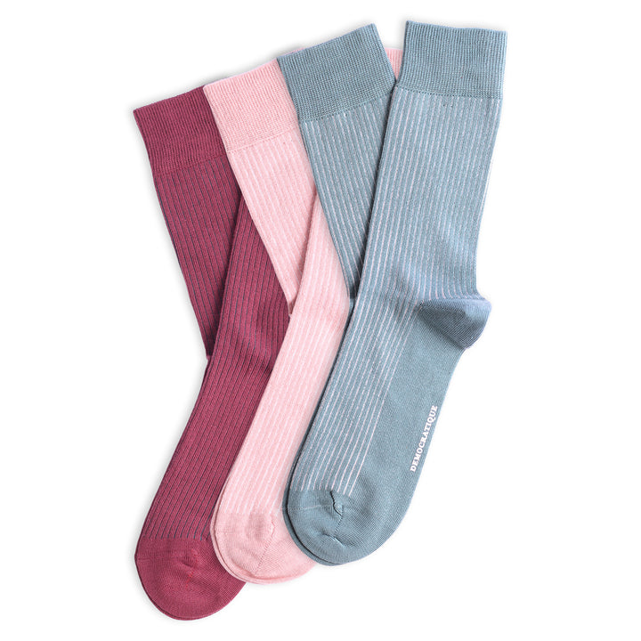 3-pack Originals Fine Rib Socks Pink/Irr/Bordeaux