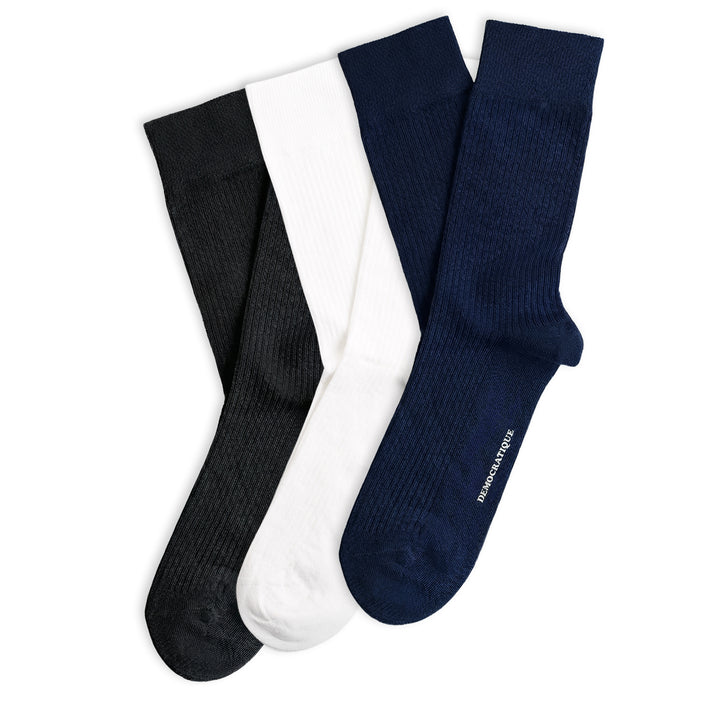 3-pack Originals Fine Rib Socks Navy / White / Black