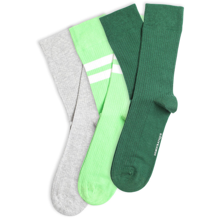 3-pack Originals Fine Rib Socks Grey / Green / Light Green