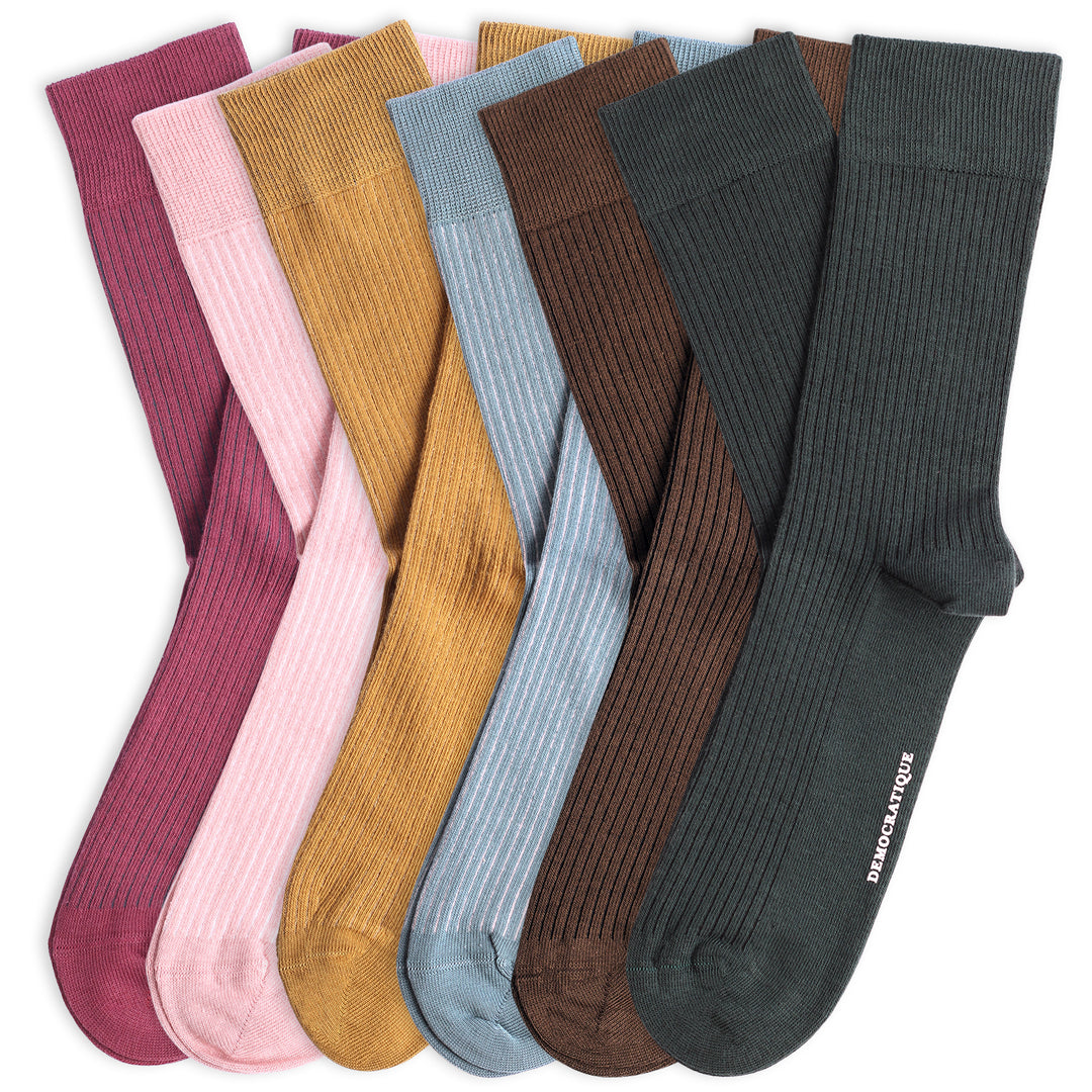 6-pack Originals Fine Rib Socks - Democratique Socks