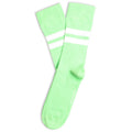 Green Butterfly and clear white Originals Fine Rib Two Stripes socks, product photo on white