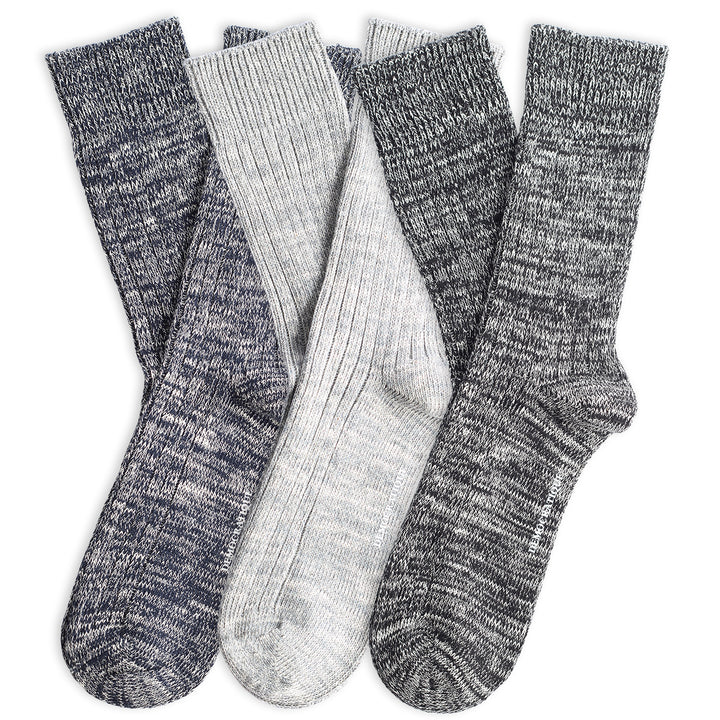 3-pack Relax Heavy Rib Supermelange Navy/Grey/Black - Democratique Socks