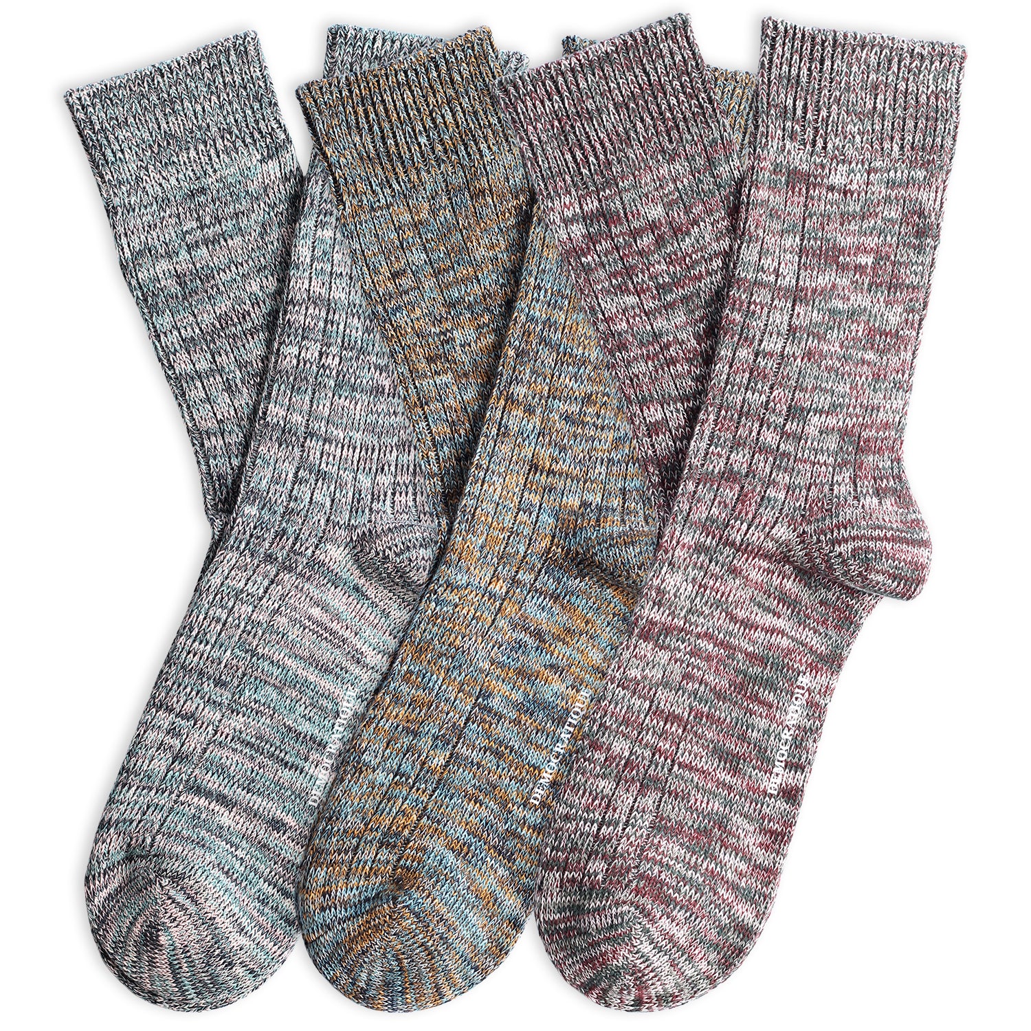 3-pack Relax Heavy Rib Supermelange Gold/Pink/Bordeaux - Democratique Socks