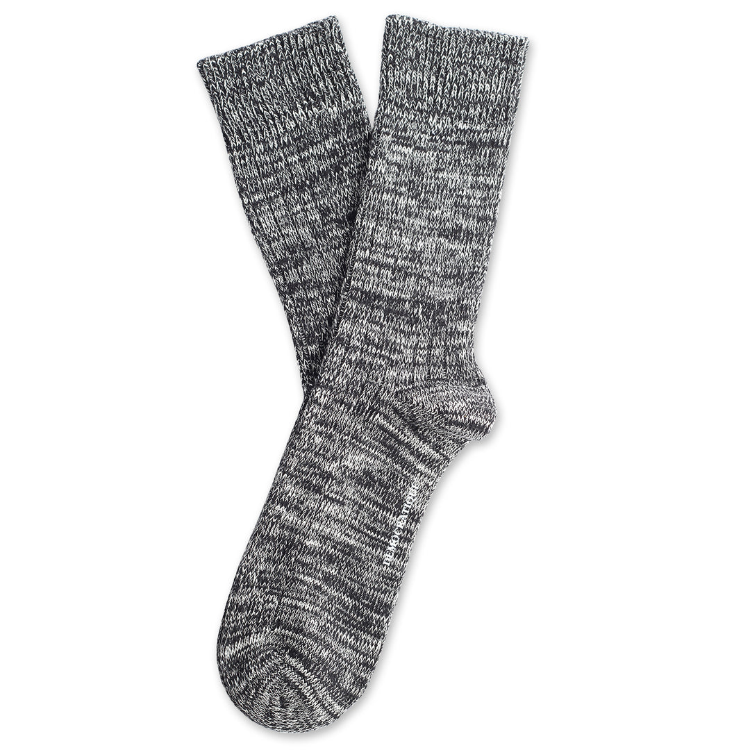 Relax Heavy Rib Supermelange Black / Off White - Democratique Socks