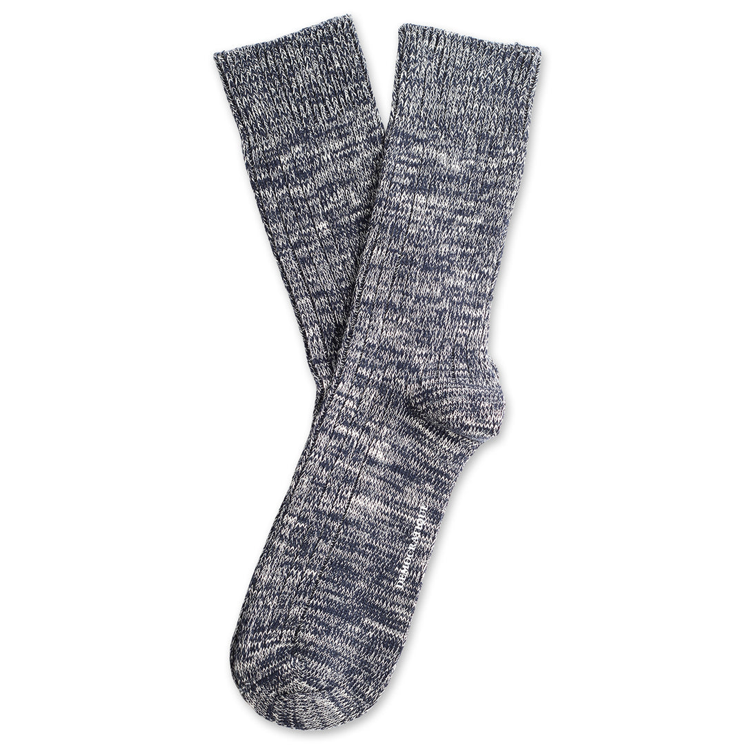 Relax Heavy Rib Supermelange Navy / Off White - Democratique Socks