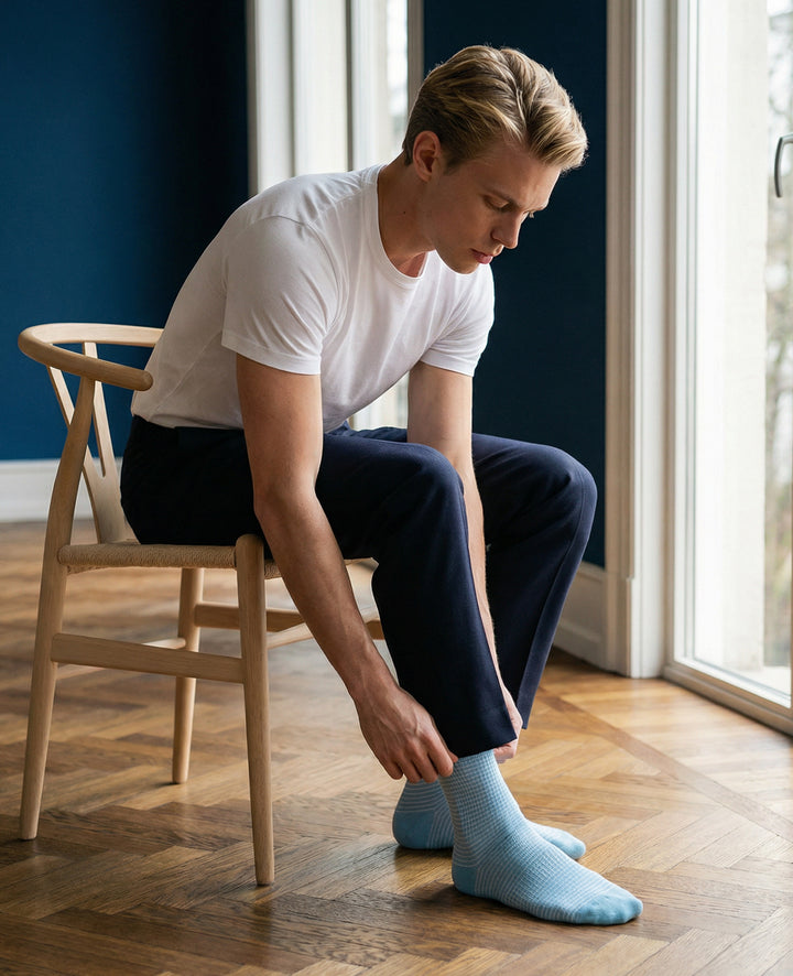 Originals Fine Rib Stripes Palm Spring Blue / Clear White