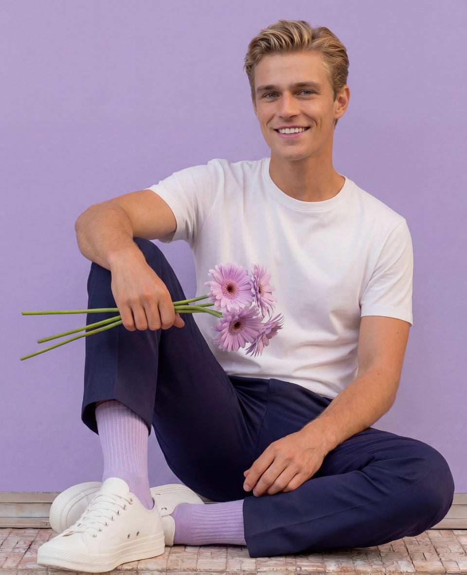 Originals Fine Rib Bio-Baumwolle Lila Socken