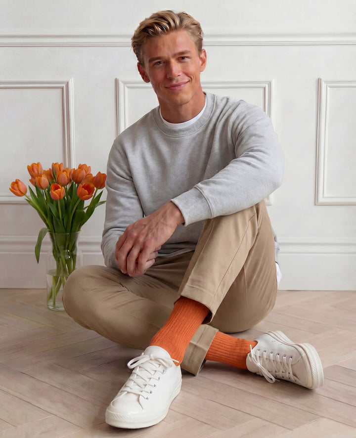 3-pack Originals Fine Rib Socks Navy / White / Orange