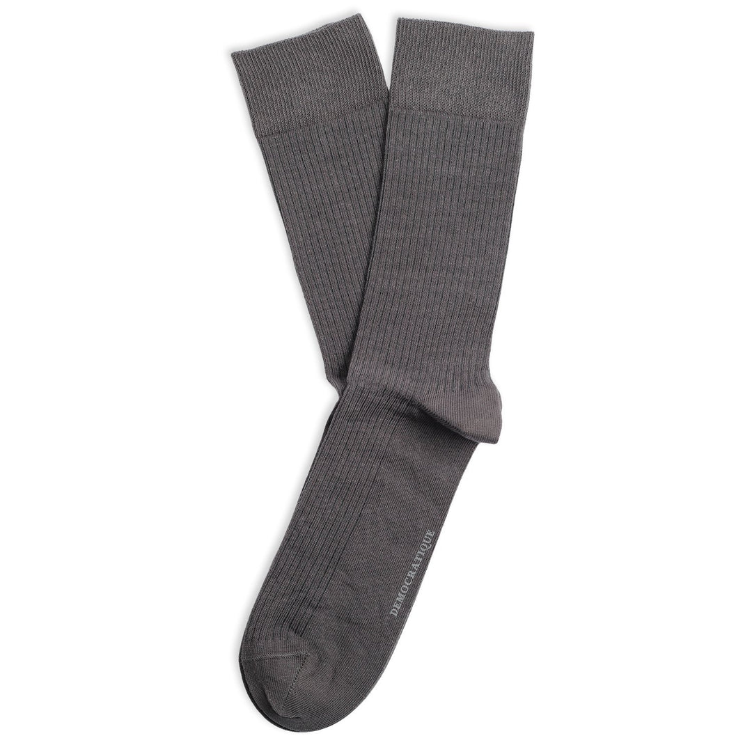 Originals Fine Rib Socks Charcoal - Democratique Socks