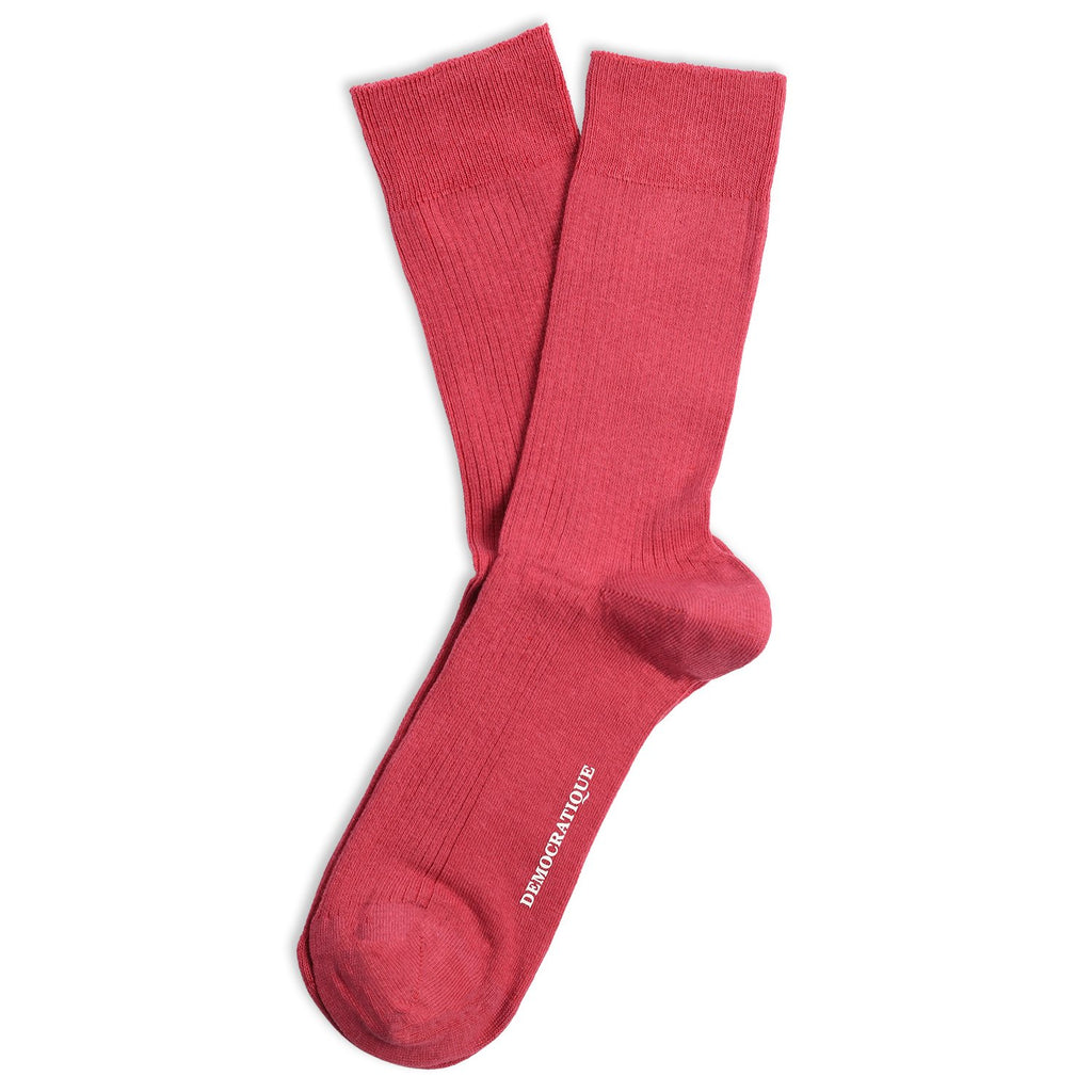 Ribbed bordeaux Socks, Cotton Light Rosso