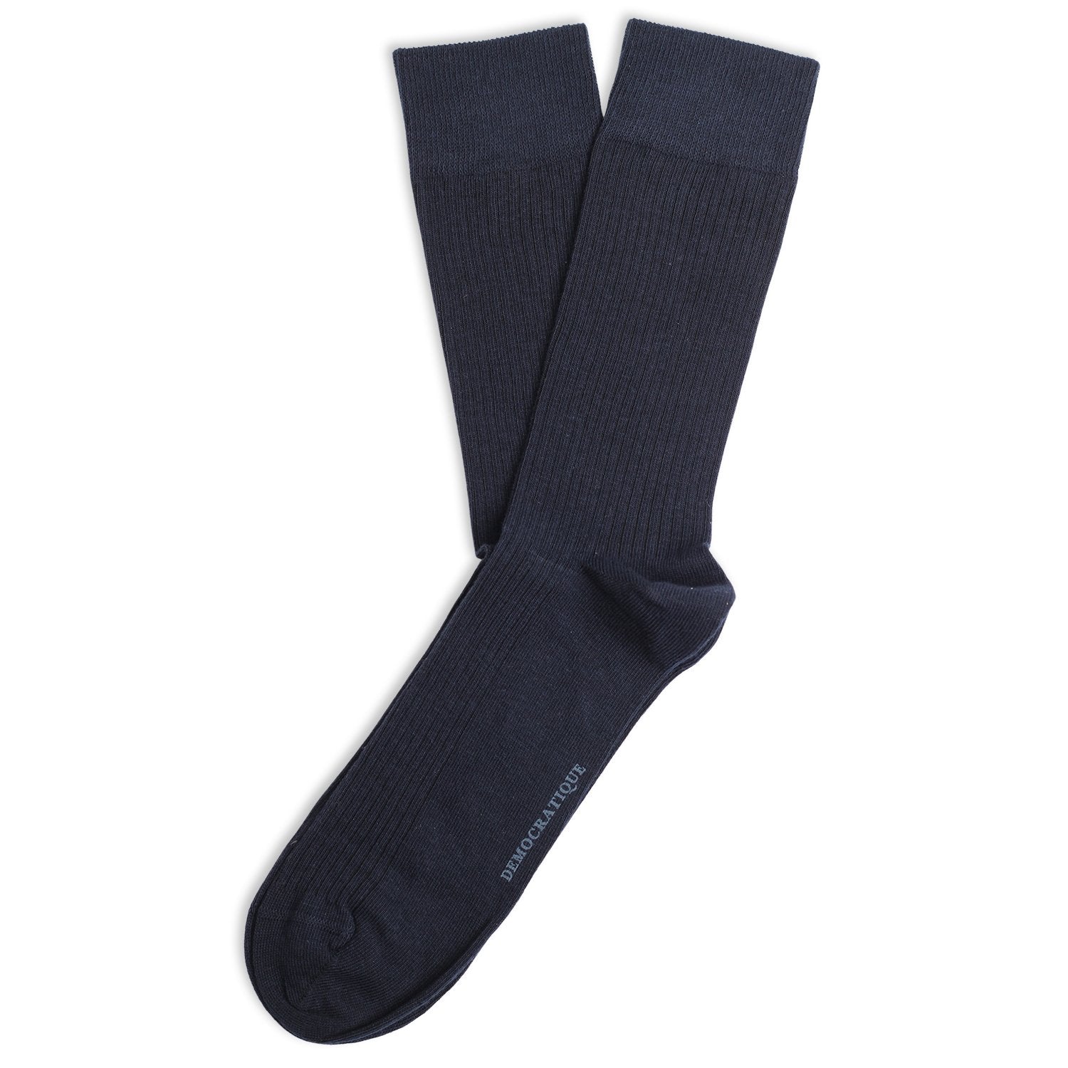 Originals Fine Rib Socks Navy - Democratique Socks