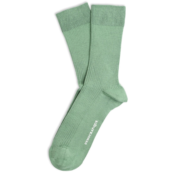 Originals Fine Rib Socks Soft Green - Democratique Socks