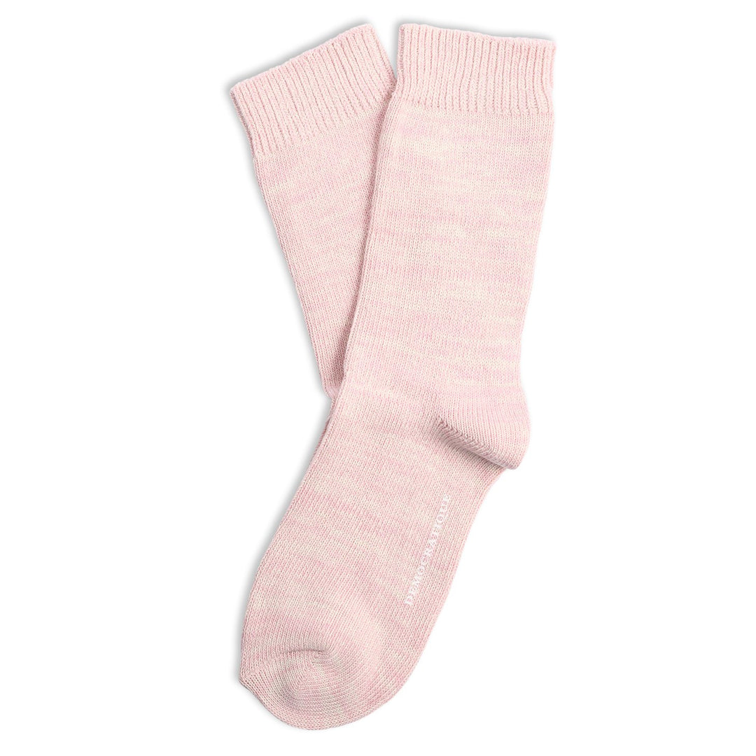 Pale Pink Off White melange socks from Democratique Socks