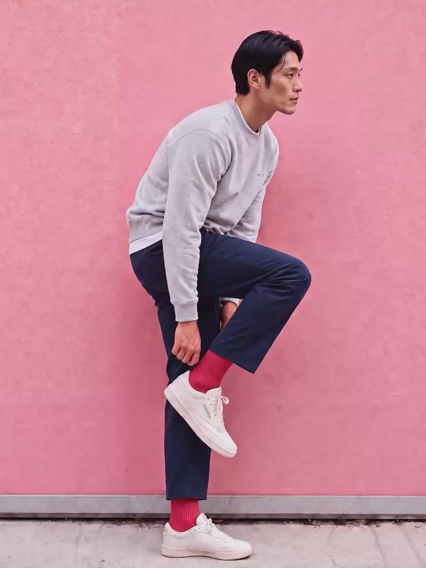 Originals Fine Rib Socks Red Moon