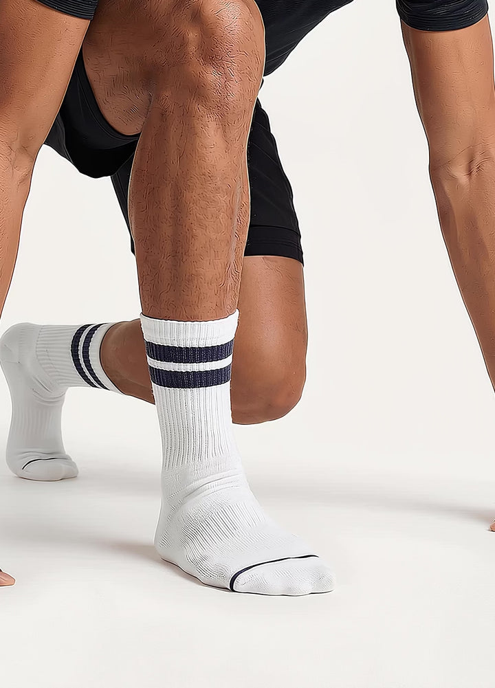 Athletique Classique Clean Stripes Bio-Baumwolle Klarweiß / Neublau