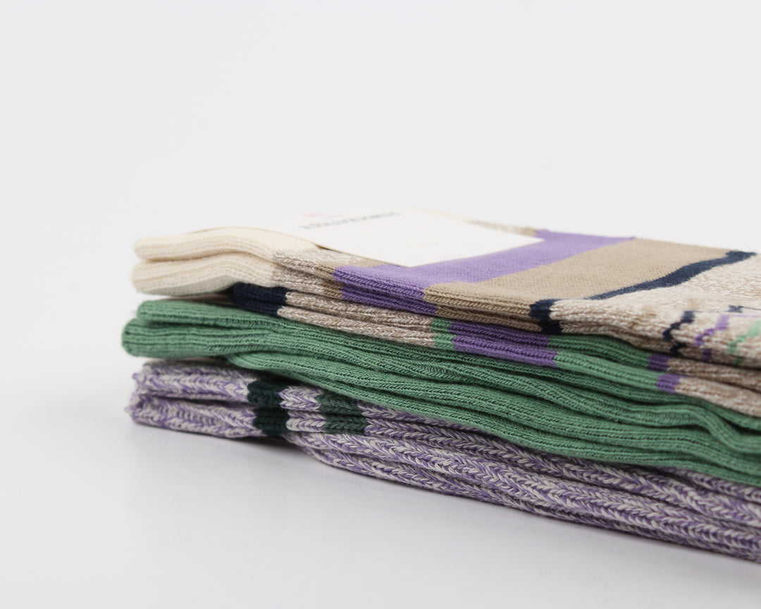 Democratique Socks Originals Fine Rib Organic Cotton Soft Green - Democratique Socks